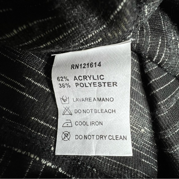 DZHAVAEL COUTURE Black Tan Stripe Detachable Cowl Neck Dress Size L - Picture 16 of 16